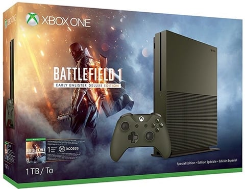 Xbox One S Console 1TB Military Green, Boxed