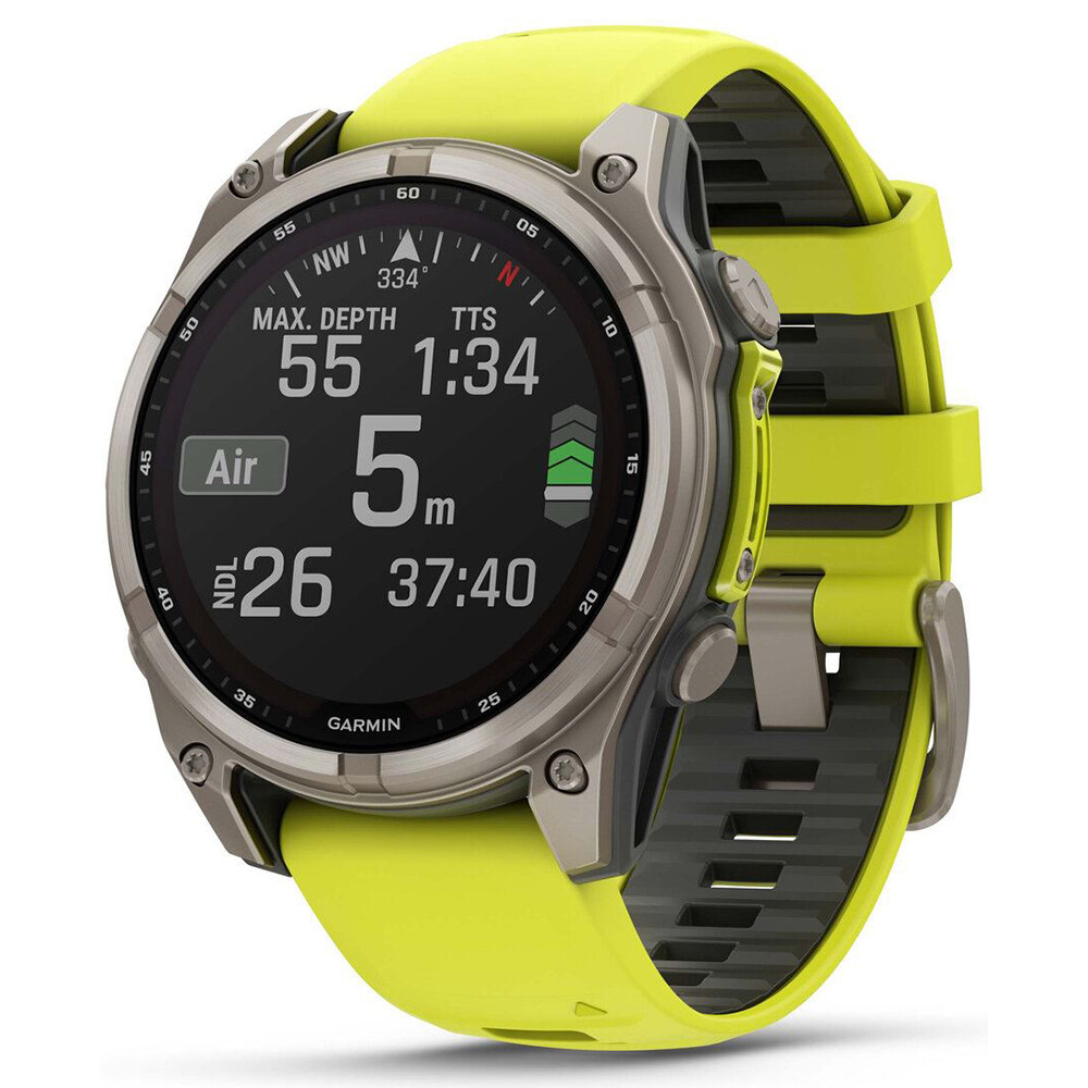Garmin Fenix 8 47mm Solar Sapphire Titanium, Yellow/Graphite