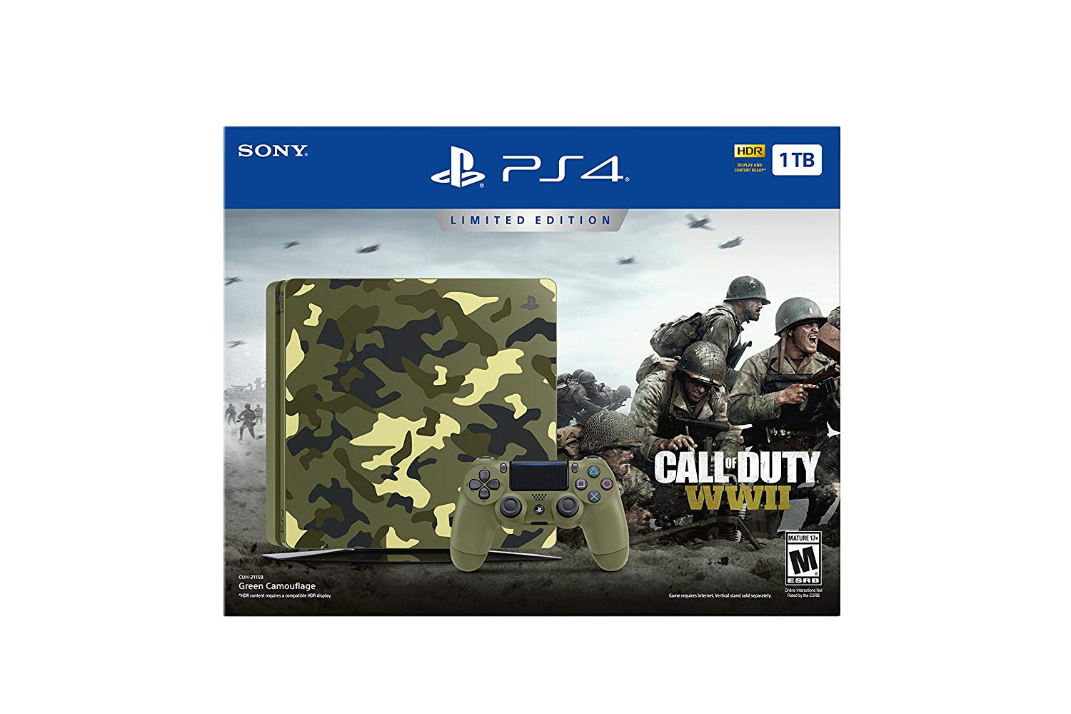 PlayStation 4 Slim 1TB Call of Duty WWII Limited Edition Console, Boxed