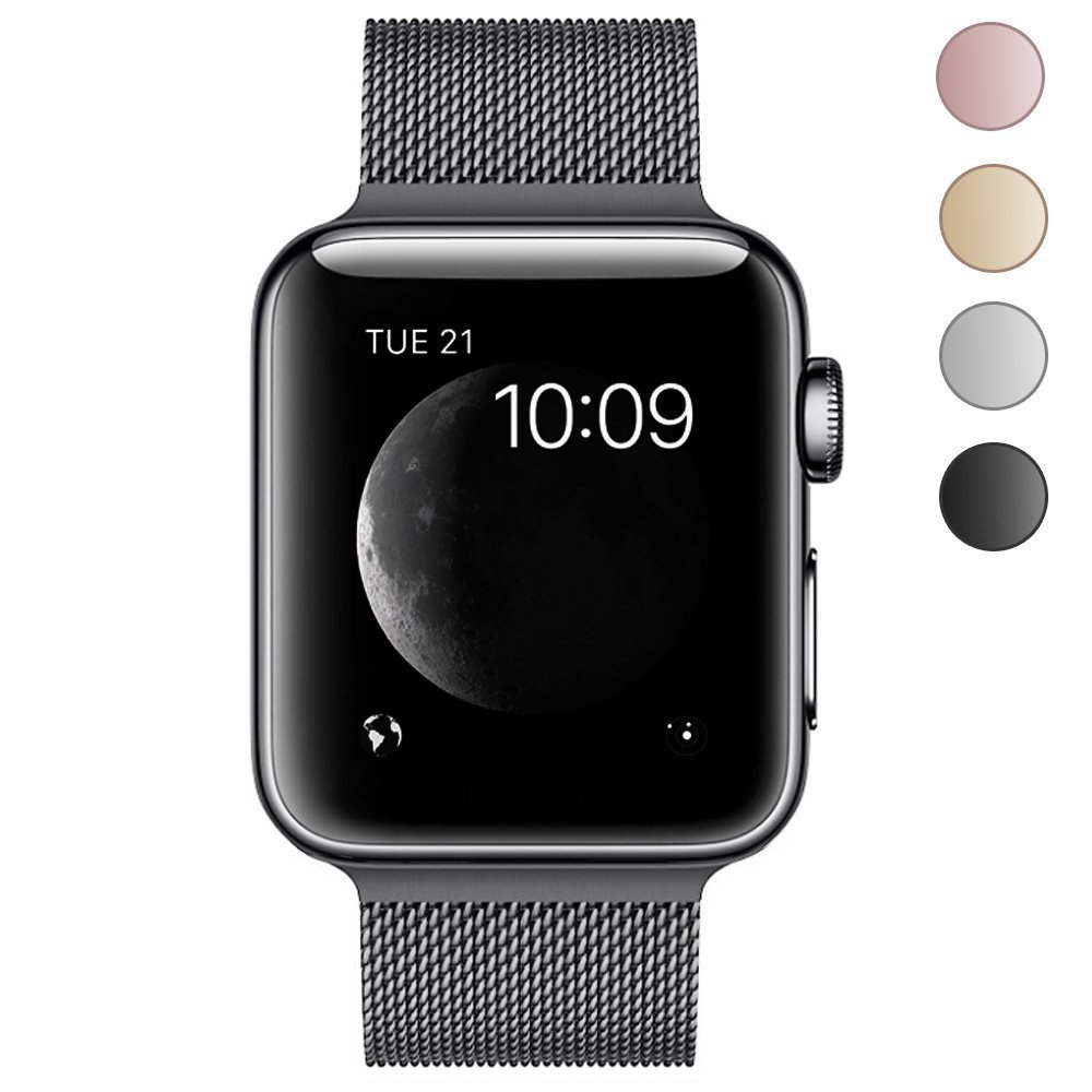 Apple Watch (A1554), Space Black Stainless Steel, 42mm with Watch strap