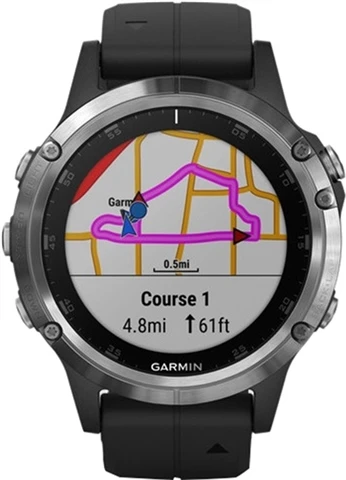 Garmin Fenix 5 Plus 47mm - Silver With Black Band