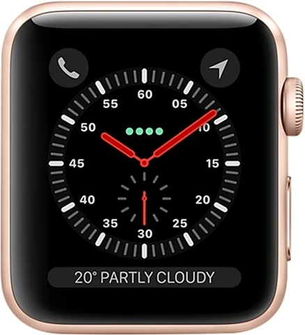 Apple Watch Series 3 (GPS), Gold Aluminium, 42mm, Band Strap