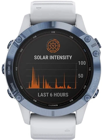 Garmin Fenix 6 Pro Solar Smartwatch - Mineral Blue/Whitestone