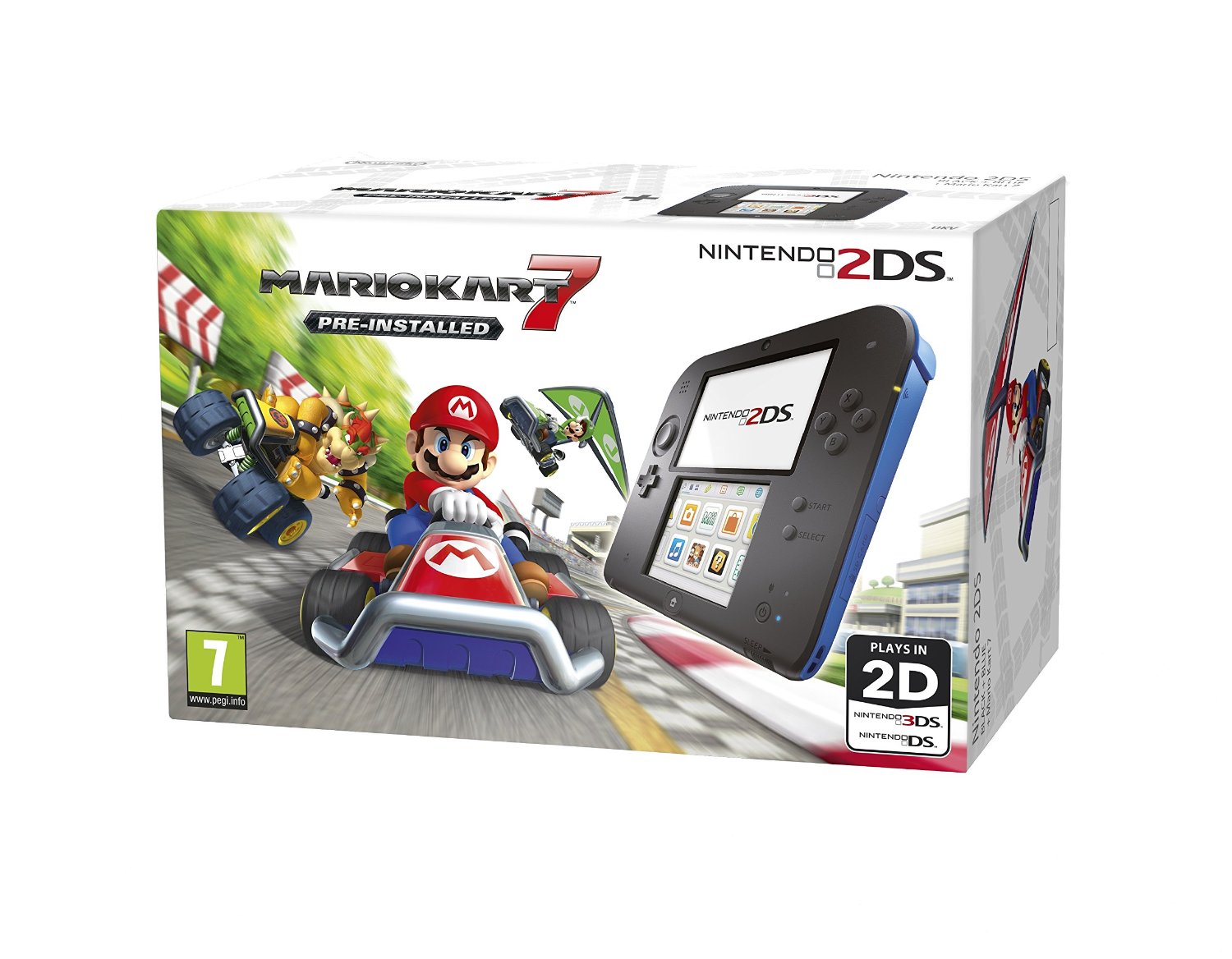 Nintendo 2DS with Mario Kart 7 Black-Blue