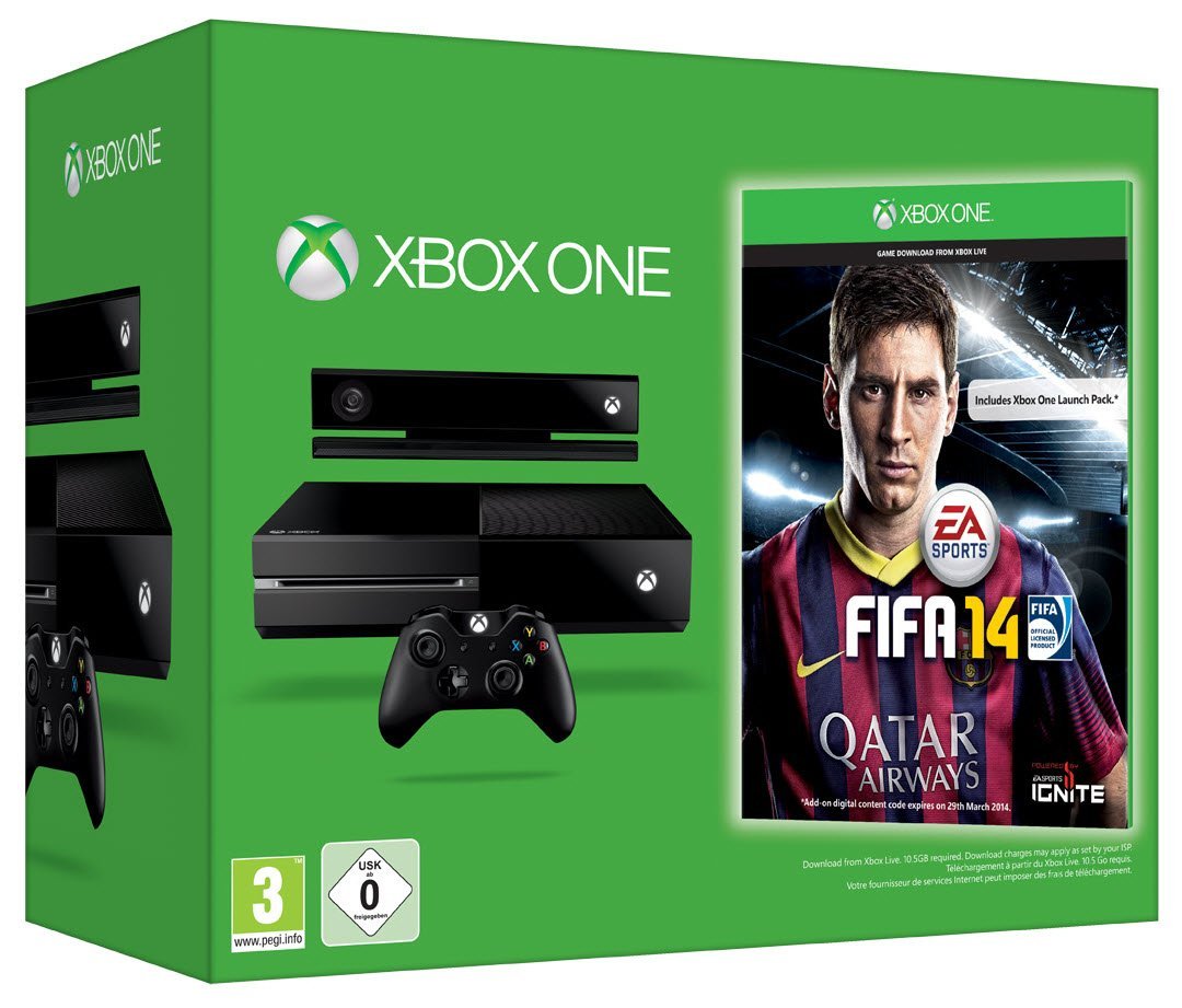 Xbox One 500GB With Kinect, Fifa 14