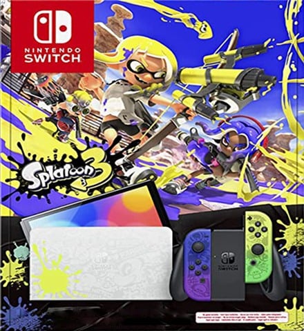 Nintendo Switch OLED Console Splatoon 3 Blue/Yellow, Boxed