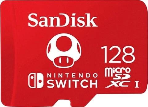 SanDisk Nintendo Switch 128GB microSDXC Card Mushroom UHS-I