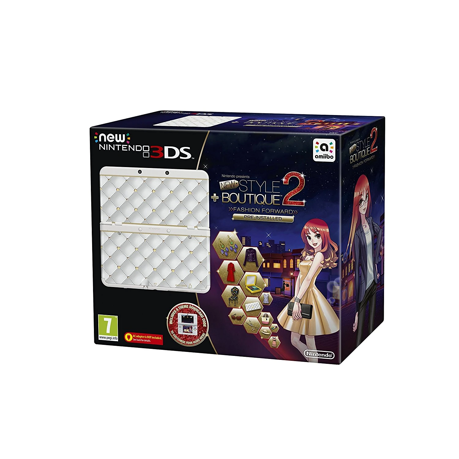 Nintendo 3DS (2015) with Coverplate and New Style Boutique 2