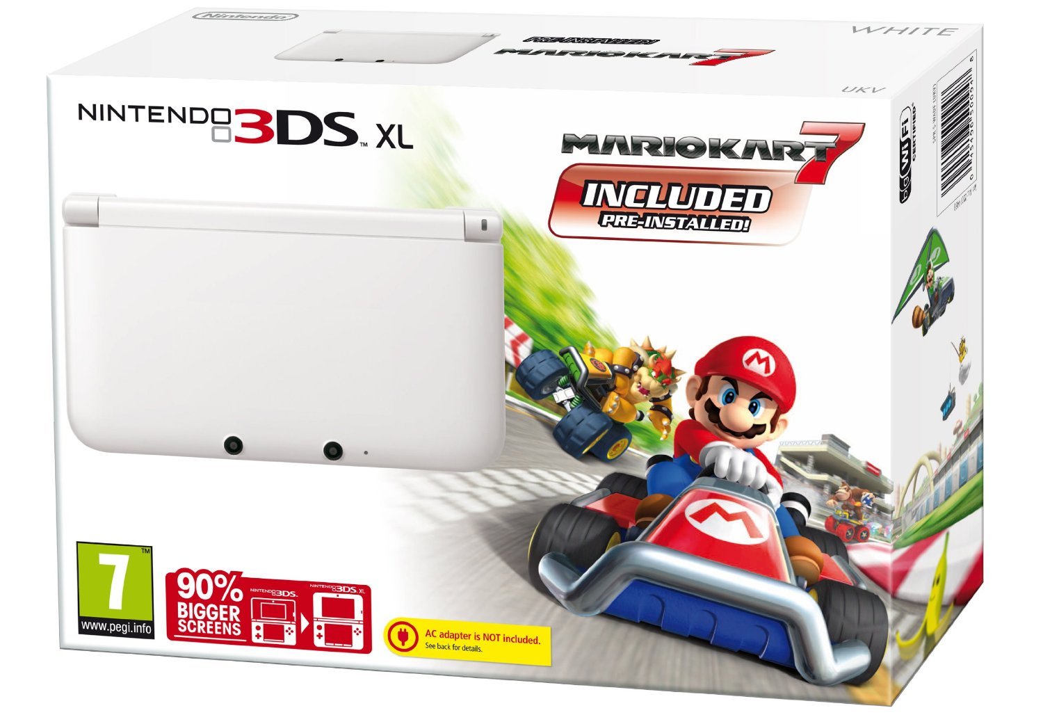 Nintendo 3DS XL with Mario Kart 7 - White