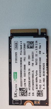 SK Hynix SSD 256GB SSD M.2 2280 NVMe PCIe Gen4 x4 HFS256GEJ4X112N