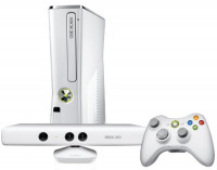 Xbox 360 4GB Slim with Kinect Sensor (White) and Kinect Adventures