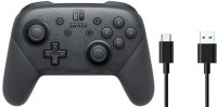 Nintendo Switch Black Pro Controller + USB C Cable