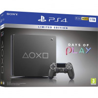 Playstation 4 Slim 1TB Console Days Of Play Steel Black Edition, Boxed