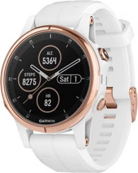 Garmin Fenix 5s Plus Sapphire 42MM Smartwatch - Rose Gold/White