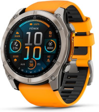 Garmin Fenix 8 AMOLED 51mm Sapphire Titanium with Spark Orange Band