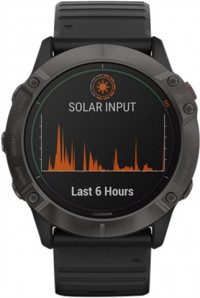Garmin Fenix 6X Pro Solar 51mm Smartwatch - Carbon Grey/Black