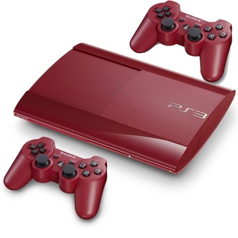 Playstation 3 Super Slim 500GB Red + 2 controllers, Unboxed